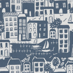 Waterside Navy by Clarke And Clarke Designer Fabric