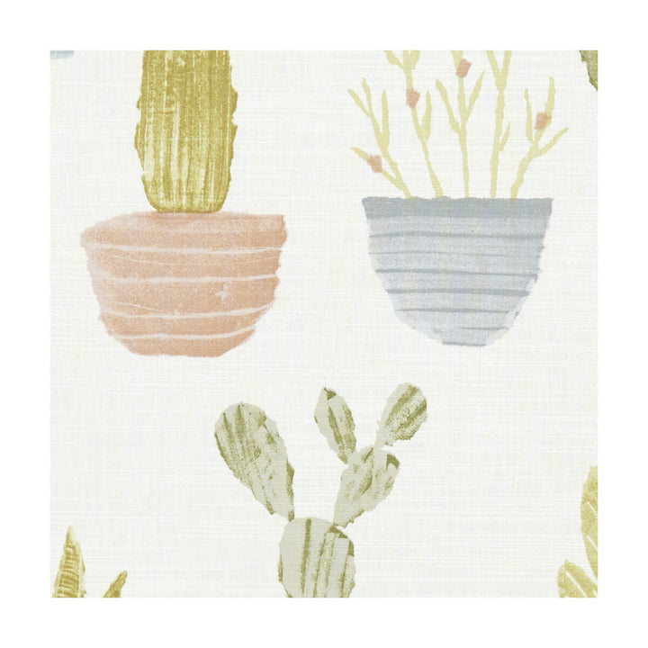 Cactus Pastel by Clarke And Clarke Designer Fabric CLARKE & CLARKE ROOF GARDEN COTTON - 100% Turkey MEDIUM Horizontal: 36.22 and Vertical: 17.72 54 - Swanky Fabrics -