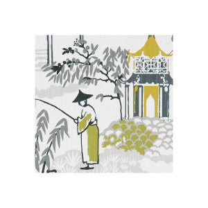 Pagoda Chartreuse/Charcoal by Clarke And Clarke Designer Fabric