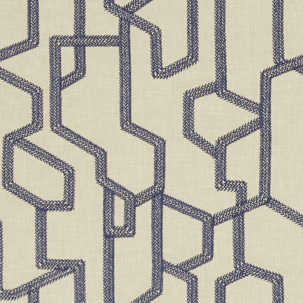 Labyrinth Midnight by Clarke And Clarke Fabric Clarke And Clarke Fabric Labyrinth MidnightFabric CLARKE & CLARKE EXOTICA POLYESTER - 52%;COTTON - 48% India </p><p>Repeat: H: 12.875, V: 12.5 54 - Fabric Carolina -