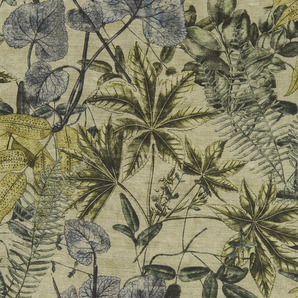 Madagascar Mineral/Citron by Clarke And Clarke Designer Fabric CLARKE & CLARKE EXOTICA VISCOSE - 75%;LINEN - 25% India HEAVY Horizontal: 53.125 and Vertical: 26.375 54 - Swanky Fabrics -