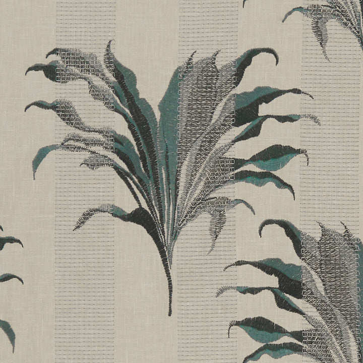 Palma Kingfisher by Clarke And Clarke Designer Fabric CLARKE & CLARKE EXOTICA POLYESTER - 52%;COTTON - 48% India Horizontal: 17 and Vertical: 12.875 54 - Swanky Fabrics -