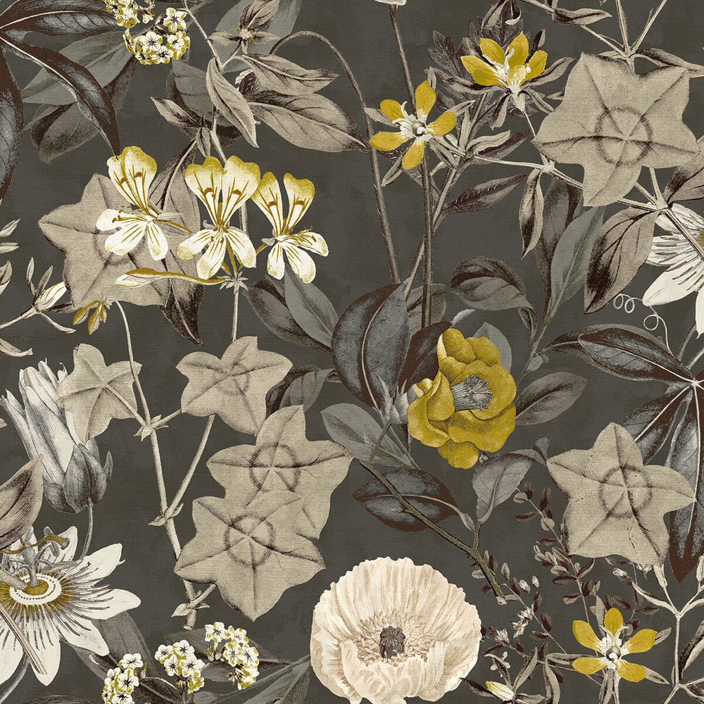 Passiflora Charcoal by Clarke And Clarke Fabric Clarke And Clarke Fabric Passiflora CharcoalFabric CLARKE & CLARKE EXOTICA POLYESTER - 100% India </p><p>Repeat: H: 54, V: 27 54.75 - Fabric Carolina -