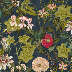 Passiflora Midnight/Spice by Clarke And Clarke Designer Fabric