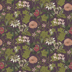 Passiflora Mulberry Velvet by Clarke And Clarke Designer Fabric