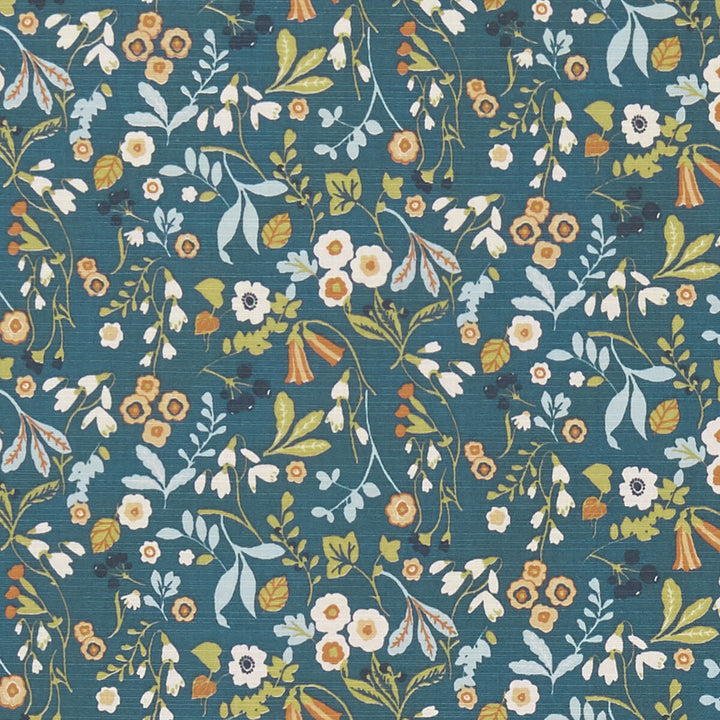 Ashbee Denim/Spice by Clarke And Clarke Designer Fabric CLARKE & CLARKE SHERWOOD COTTON - 100% Turkey MEDIUM Horizontal: and Vertical: 54 - Swanky Fabrics -