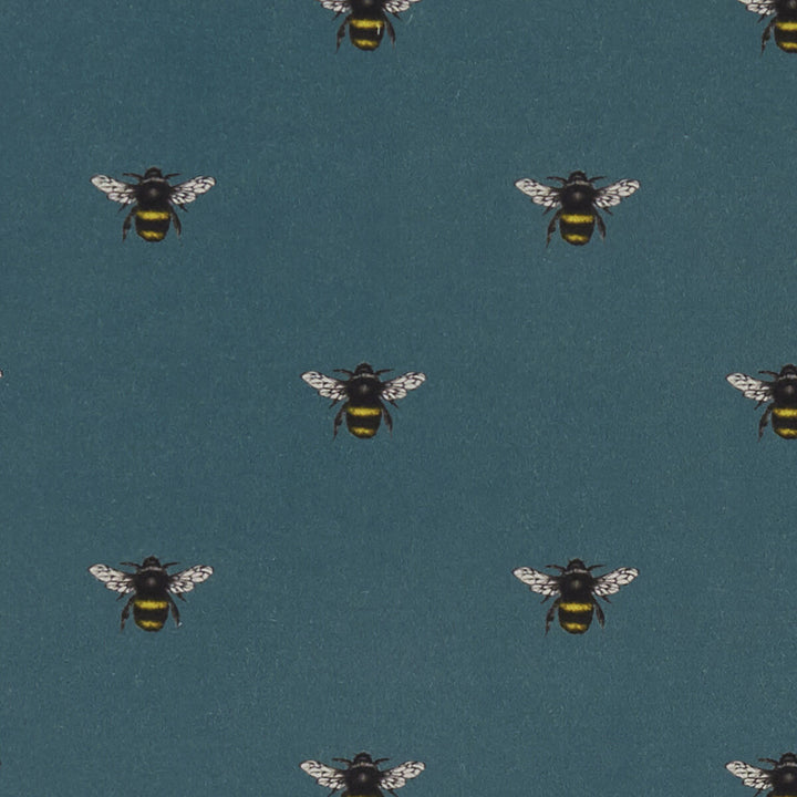 Abeja Teal by Clarke And Clarke Designer Fabric CLARKE & CLARKE EDEN COTTON - 90%;LINEN - 10% Spain MEDIUM Horizontal: 6.75 and Vertical: 6.375 54.375 - Swanky Fabrics -