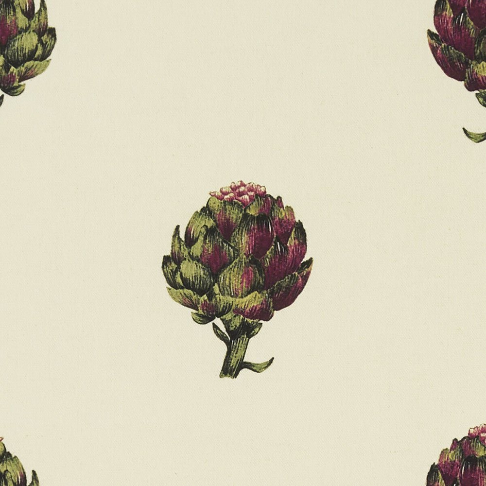 Artichoke Ivory by Clarke And Clarke Designer Fabric CLARKE & CLARKE EDEN COTTON - 90%;LINEN - 10% Spain MEDIUM Horizontal: 13.375 and Vertical: 12.25 54.375 - Swanky Fabrics -
