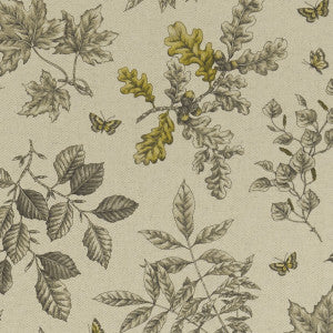 Hortus Charcoal/Ochre by Clarke And Clarke Designer Fabric