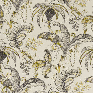 Ophelia Charcoal/Ochre by Clarke And Clarke Designer Fabric