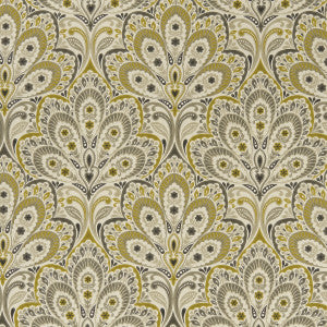 Persia Charcoal/Ochre by Clarke And Clarke Designer Fabric
