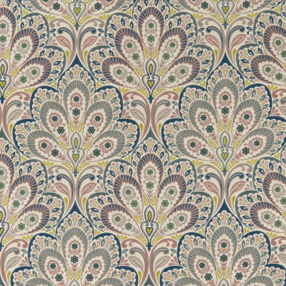 Persia Multi by Clarke And Clarke Designer Fabric CLARKE & CLARKE EDEN COTTON - 90%;LINEN - 10% Spain MEDIUM Horizontal: 13.375 and Vertical: 13.5 54.375 - Swanky Fabrics -