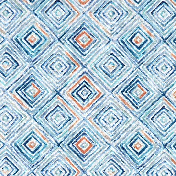 Otis Denim/Spice by Clarke And Clarke Designer Fabric CLARKE & CLARKE PALMERO COTTON - 100% Spain MEDIUM Horizontal: 13.625 and Vertical: 13.875 54 - Swanky Fabrics -