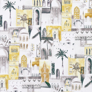 Marrakech Charcoal/Ochre by Clarke And Clarke Designer Fabric