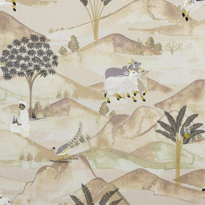 Sahara Charcoal/Ochre by Clarke And Clarke Designer Fabric