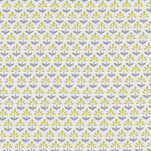 Fleur Chartreuse/Charcoal by Clarke And Clarke Designer Fabric