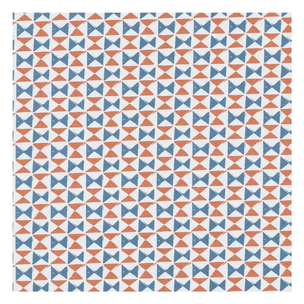 Orianna Denim/Spice by Clarke And Clarke Designer Fabric CLARKE & CLARKE CO-ORDINATES COTTON - 100% Turkey MEDIUM Horizontal: 1.375 and Vertical: 1.625 54 - Swanky Fabrics -