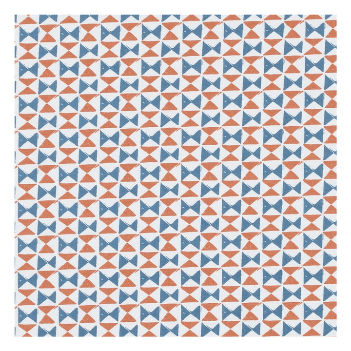 Orianna Denim/Spice by Clarke And Clarke Designer Fabric CLARKE & CLARKE CO-ORDINATES COTTON - 100% Turkey MEDIUM Horizontal: 1.375 and Vertical: 1.625 54 - Swanky Fabrics -