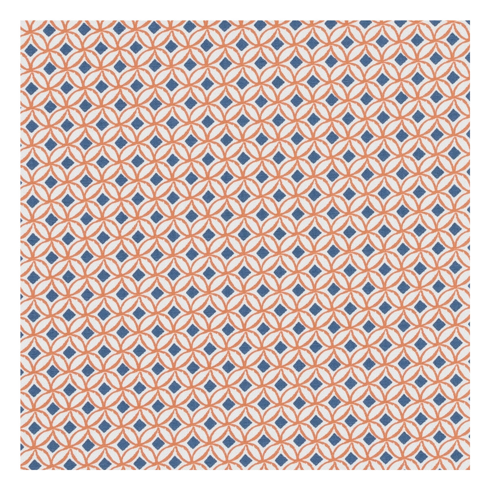 Ortis Denim/Spice by Clarke And Clarke Designer Fabric CLARKE & CLARKE CO-ORDINATES COTTON - 100% Turkey MEDIUM Horizontal: 1 and Vertical: 1.125 54 - Swanky Fabrics -
