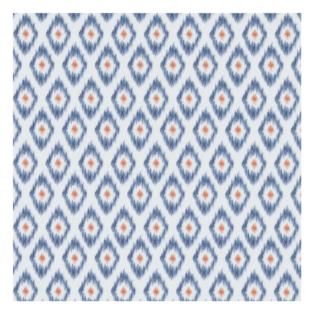 Zora Denim/Spice by Clarke And Clarke Designer Fabric CLARKE & CLARKE CO-ORDINATES COTTON - 100% Turkey MEDIUM Horizontal: 1.375 and Vertical: 2.875 54 - Swanky Fabrics -