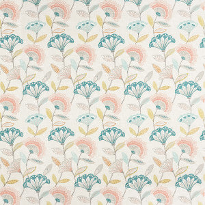 Bohemia Coral/Teal by Clarke And Clarke Designer Fabric