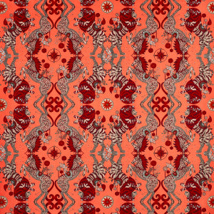 Caspian Velvet Coral by Clarke And Clarke Designer Fabric