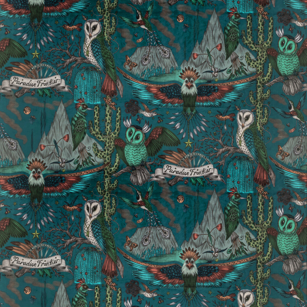 Frontier Velvet Teal by Clarke And Clarke Fabric Clarke And Clarke Fabric Frontier Velvet TealFabric WILDERIE BY EMMA J SHIPLEY FOR C&C POLYESTER - 100% Spain </p><p>Repeat: H: 54, V: 29.1 55 - Fabric Carolina -
