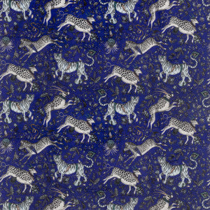 Protea Velvet Blue by Clarke And Clarke Designer Fabric