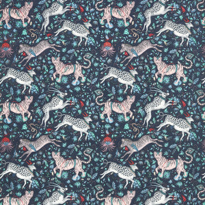 Protea Velvet Navy by Clarke And Clarke Designer Fabric
