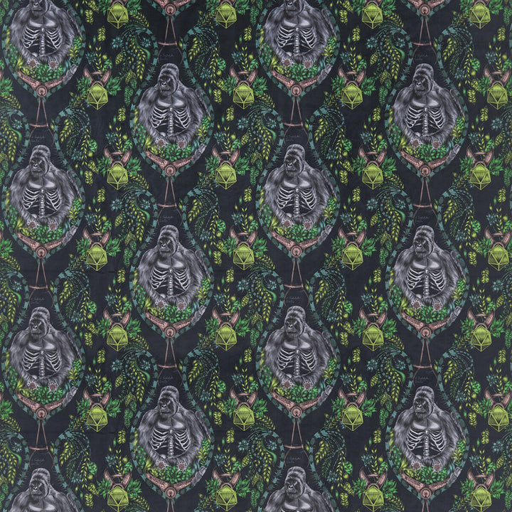 Silverback Velvt Charcoal by Clarke And Clarke Designer Fabric WILDERIE BY EMMA J SHIPLEY FOR C&C POLYESTER - 100% Spain HEAVY Horizontal: 27 and Vertical: 32.41 55 - Swanky Fabrics -