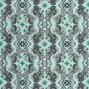 Caspian Satin Aqua by Clarke And Clarke Designer Fabric