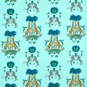 Creatura Satin Turquoise by Clarke And Clarke Designer Fabric