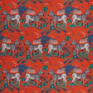 Lost World Satin Red by Clarke And Clarke Designer Fabric