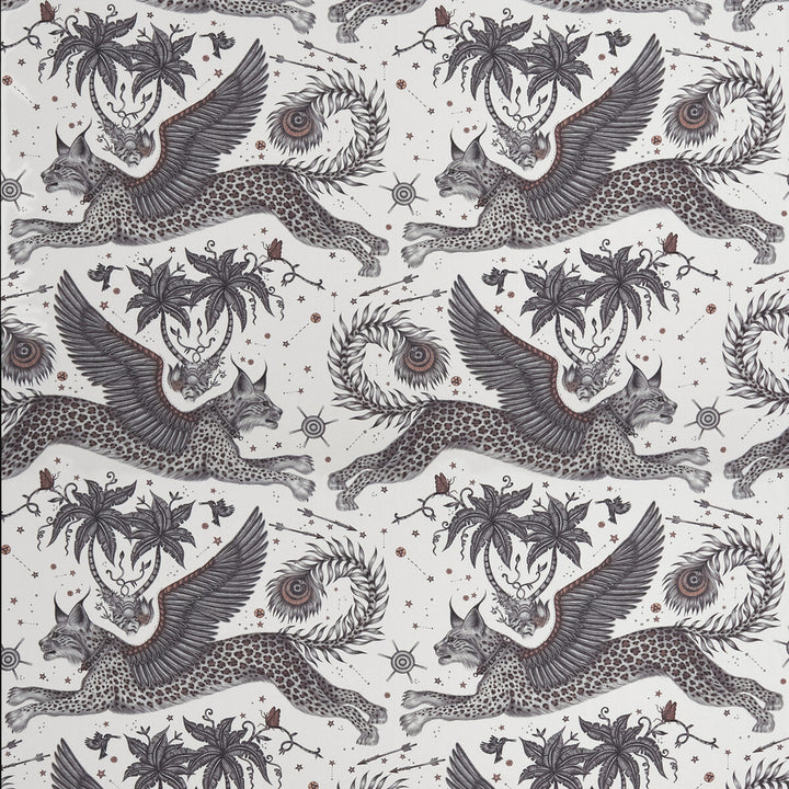 Lynx Satin Nude by Clarke And Clarke Designer Fabric WILDERIE BY EMMA J SHIPLEY FOR C&C COTTON - 100% United Kingdom HEAVY Horizontal: 27 and Vertical: 33.43 54 - Swanky Fabrics -