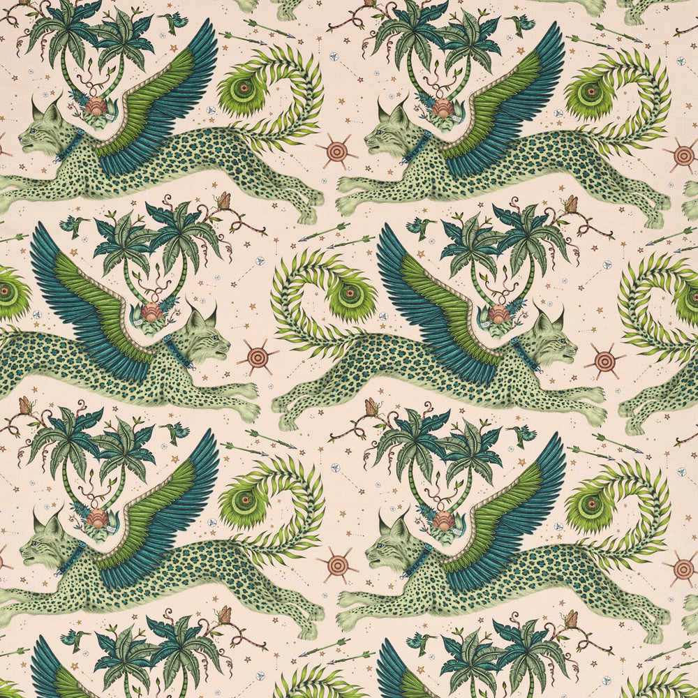 Lynx Linen Pink by Clarke And Clarke Designer Fabric WILDERIE BY EMMA J SHIPLEY FOR C&C COTTON - 60%;LINEN - 40% Spain HEAVY Horizontal: 27 and Vertical: 34.1 54 - Swanky Fabrics -