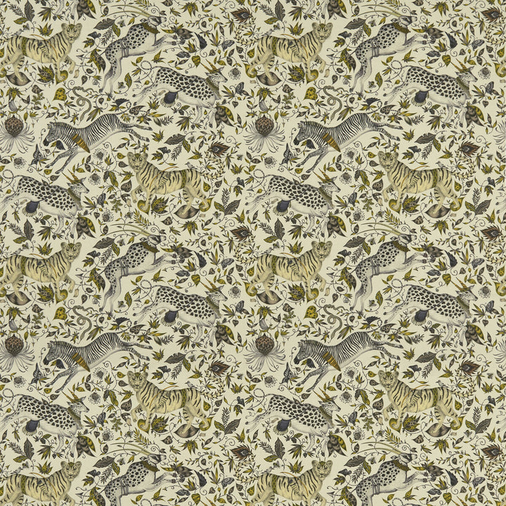 Protea Linen Gold by Clarke And Clarke Designer Fabric WILDERIE BY EMMA J SHIPLEY FOR C&C COTTON - 60%;LINEN - 40% Spain HEAVY Horizontal: 27 and Vertical: 25.36 54 - Swanky Fabrics -