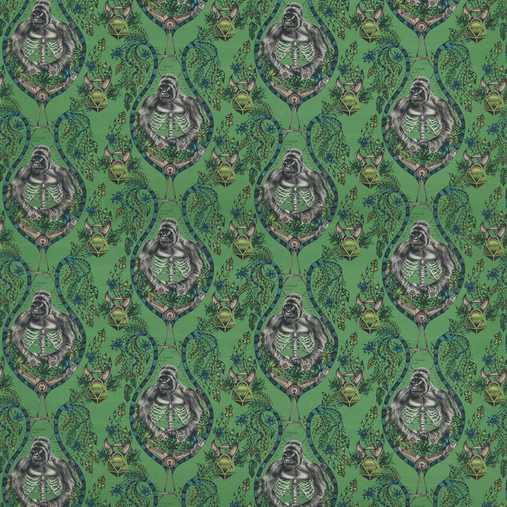 Silverback Linen Green by Clarke And Clarke Designer Fabric WILDERIE BY EMMA J SHIPLEY FOR C&C COTTON - 60%;LINEN - 40% Spain HEAVY Horizontal: 27 and Vertical: 32.41 54 - Swanky Fabrics -