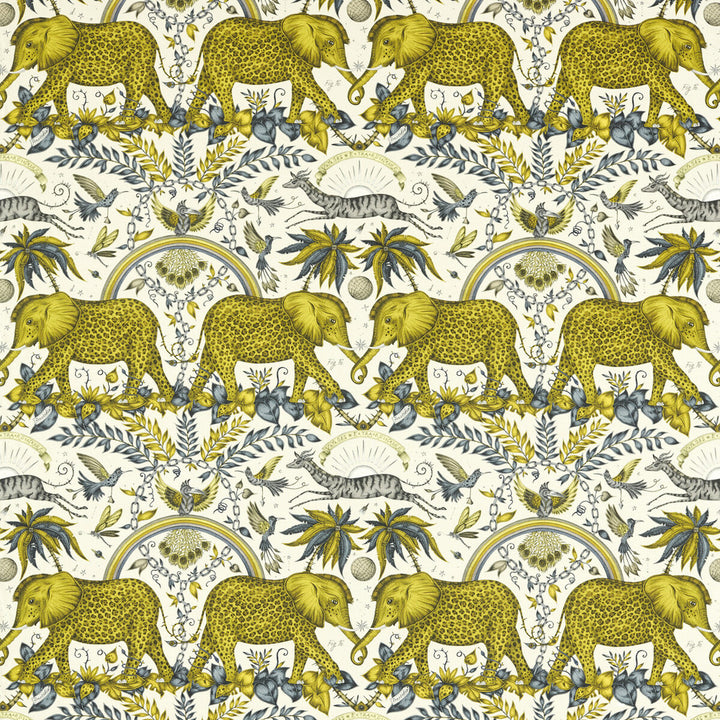 Zambezi Linen Gold by Clarke And Clarke Designer Fabric WILDERIE BY EMMA J SHIPLEY FOR C&C COTTON - 60%;LINEN - 40% Spain HEAVY Horizontal: 27 and Vertical: 21.62 54 - Swanky Fabrics -