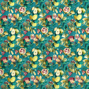 Fruta Teal Velvet by Clarke And Clarke Designer Fabric