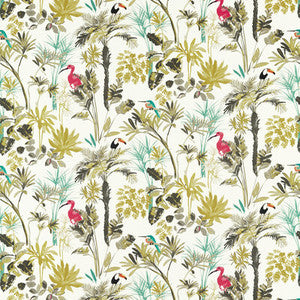 Palm Charcoal/Citron by Clarke And Clarke Designer Fabric