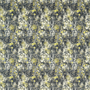 Rosedene Charcoal/Chartreuse by Clarke And Clarke Designer Fabric