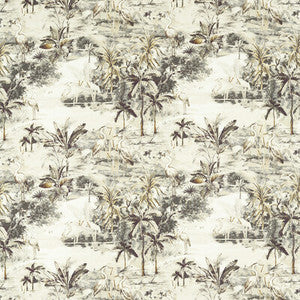 Habitat Charcoal/Linen by Clarke And Clarke Designer Fabric