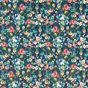 Wild Meadow Midnight Velvet F1575/02.CAC.0 By Clarke And Clarke Designer Fabric