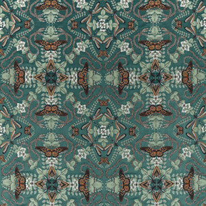 Emerald Forest Teal Jacquard by Clarke And Clarke Designer Fabric