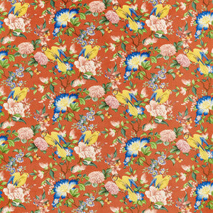 Golden Parrot Coral Velvet by Clarke And Clarke Designer Fabric