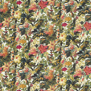 Lilum Olive Raspberry F1655/03.CAC.0 By Clarke And Clarke Designer Fabric