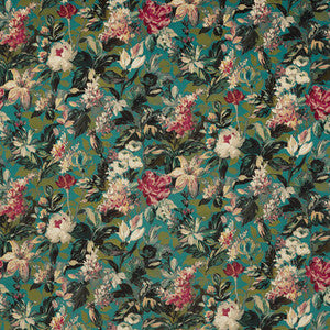 Lilum Peacock Velvet F1656/01.CAC.0 By Clarke And Clarke Designer Fabric