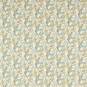 Golden Lily Linen/Teal F1677/04.CAC.0 By Clarke And Clarke Designer Fabric