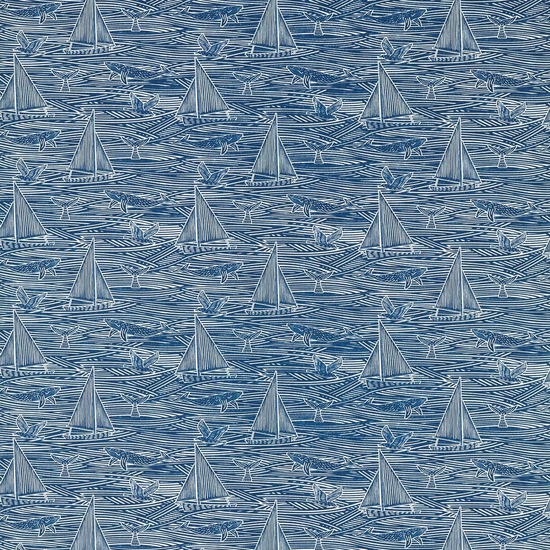 Fin - Navy F1726/03.CAC.0 by Clarke & Clarke Designer Fabric