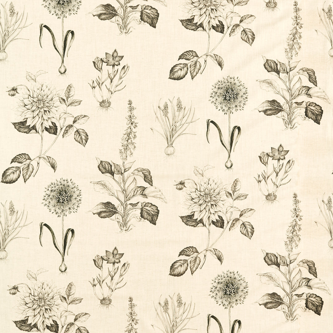Roseraie - Charcoal F1738/02.CAC.0 by Clarke & Clarke Designer Fabric